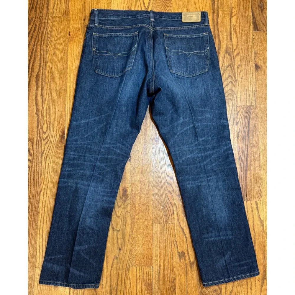 Polo Ralph Lauren Mens‎ Dark Wash Straight Leg Jeans Blue Denim 36x30